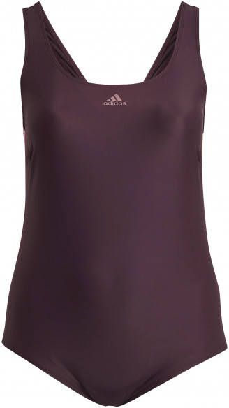 Adidas Women's Fit Suit 3 Stripes Badpak, purper/grijs