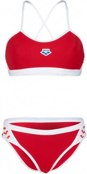 Arena Women's Icons Bikini Cross Back Solid Bikini rood/wit