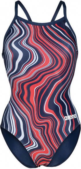 Arena Women's Lightdrop Back Marbled Badpak blauw
