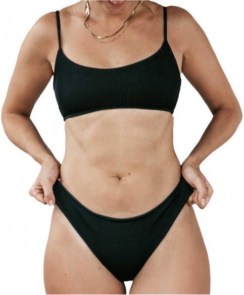 PURA clothing Women's Amara Top Bikinitop, beige/zwart/bruin