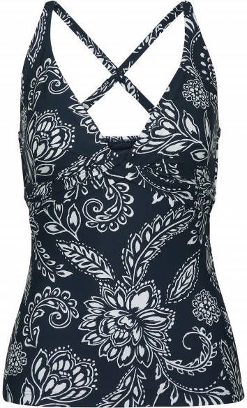 Seafolly Women's Folklore DD Wrap Front Singlet Tankini blauw/grijs