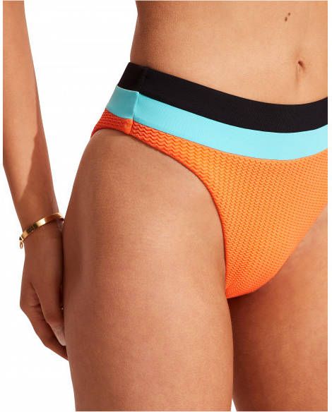Seafolly Women's Slice of Splice Spliced High Rise Bikinibroekje meerkleurig