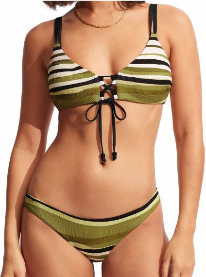 Seafolly Women's Sun Stripe Reversible Bralette Bikinitop meerkleurig
