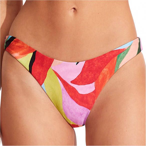 Seafolly Women's Tropfest Reversible High Cut Pant Bikinibroekje meerkleurig