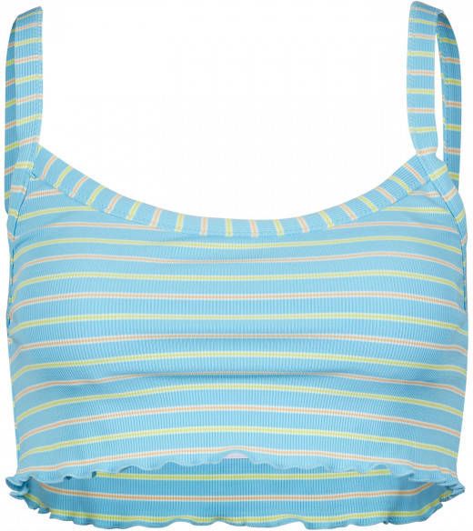 Volcom Women's Next In Line Crop Bikinitop, bruin/grijs