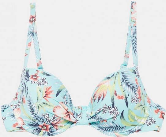 ESPRIT Women Beach beugel bikinitop voorgevormd in all over print turquoise