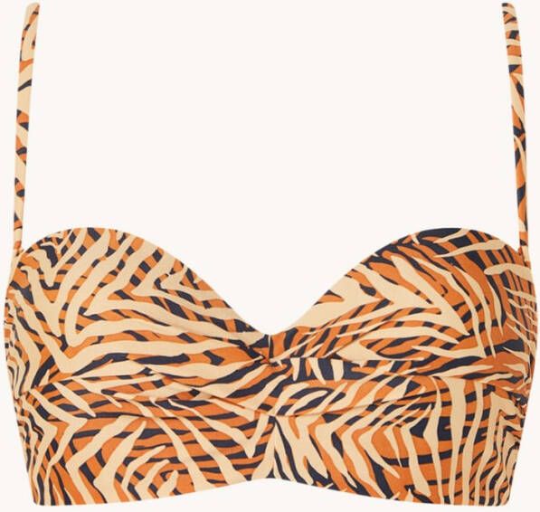 Barts Yindi voorgevormde bandeau bikinitop met print