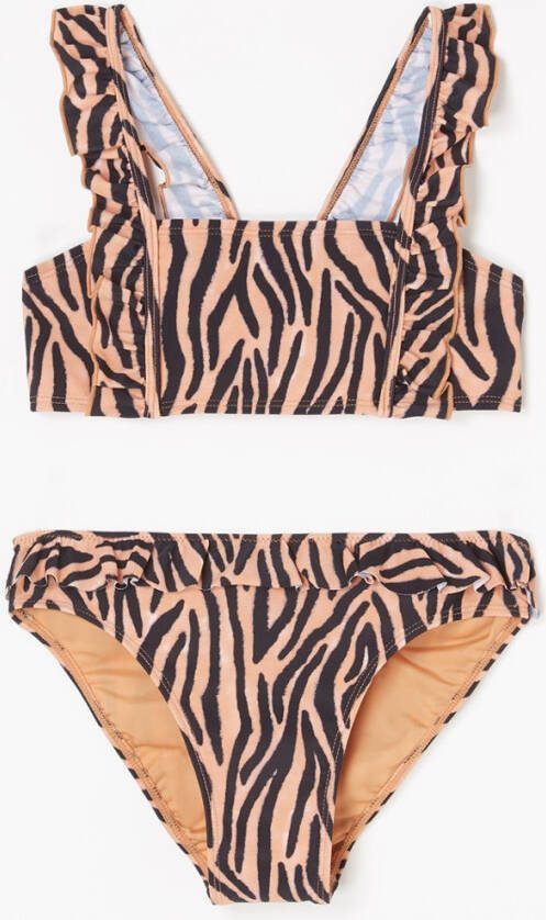 Beachlife Bikini met zebraprint en ruches