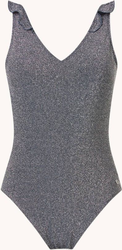 Beachlife Sea Glitter voorgevormd badpak met lurex en volant