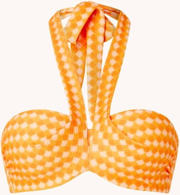 CYELL Bandeau bikinitop met print en structuur