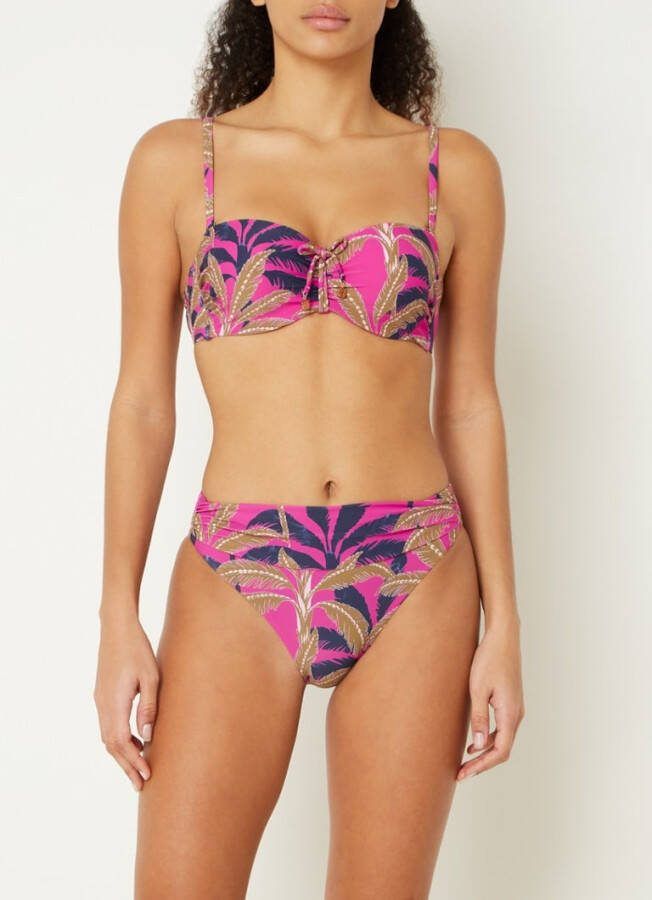 CYELL Voorgevormde bandeau bikinitop met bladprint