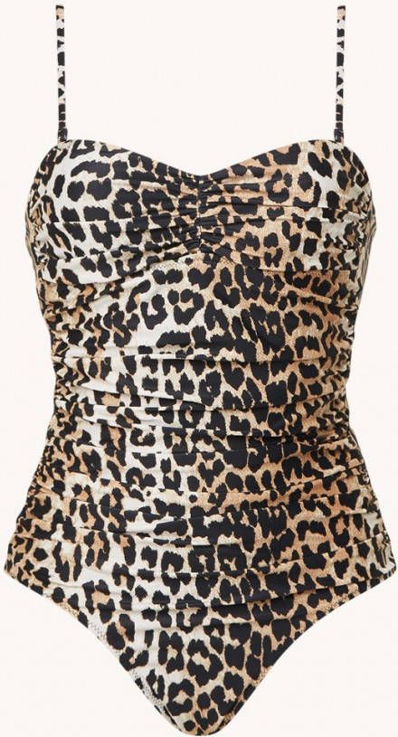 Ganni Badpak met uitneembare vulling en panterprint