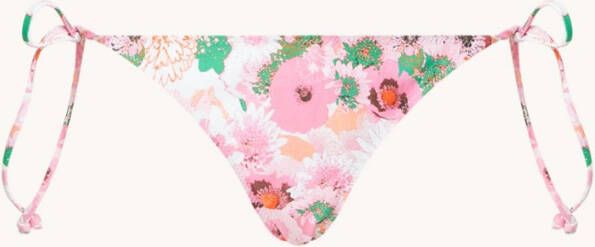 Ganni Pink Floral Bikini Bottom , Roze, Dames