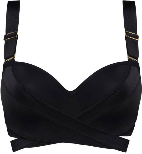 Marlies Dekkers cache coeur plunge balconette bikini top | wired padded black