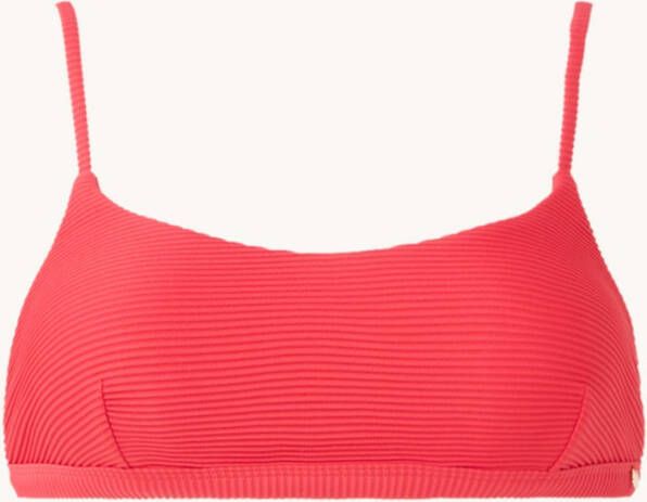 Seafolly crop bikinitop met rib structuur rood