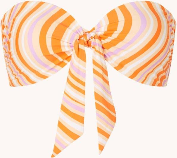 Seafolly Mod Squad voorgevormde bandeau bikinitop met streepprint