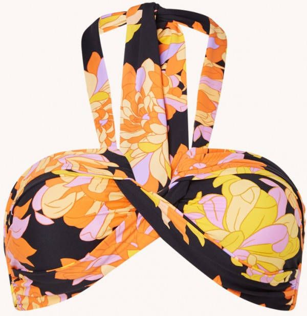 Seafolly Palm Springs voorgevormde bandeau bikinitop met bloemenprint