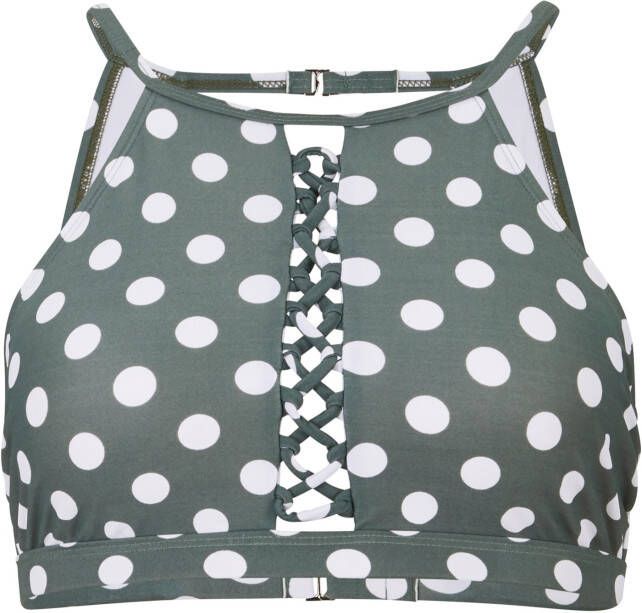 BODYFLIRT High waist bikinibroekje, olijfgroen/wit gestippeld