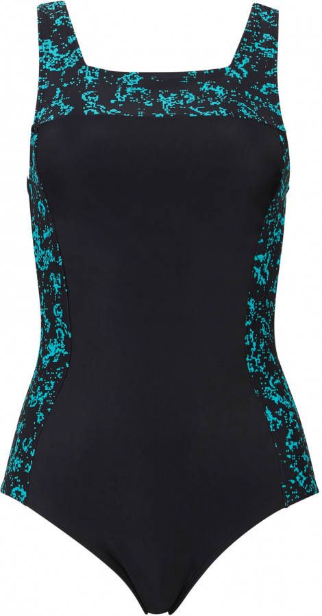 bpc bonprix collection Corrigerend badpak, zwart/turkoois