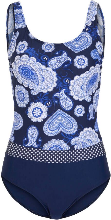 bpc bonprix collection Corrigerend badpak level 1, blauw/wit