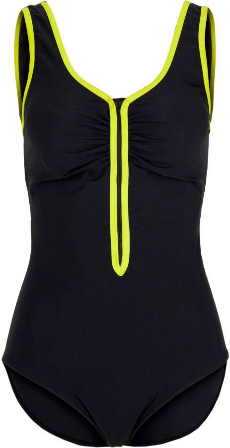 bpc bonprix collection Corrigerend badpak, zwart/neongeel
