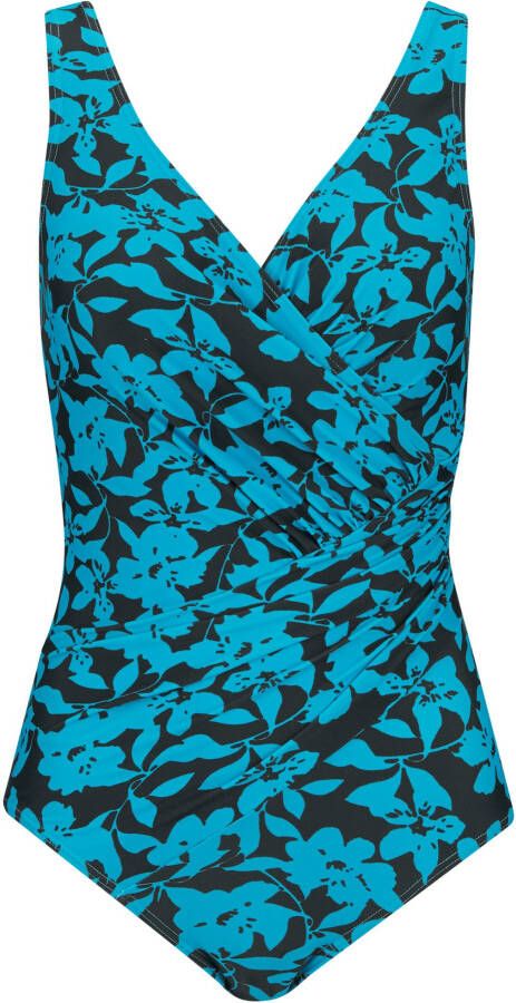 bpc selection Corrigerend badpak tall level 1, zwart/turkoois gebloemd