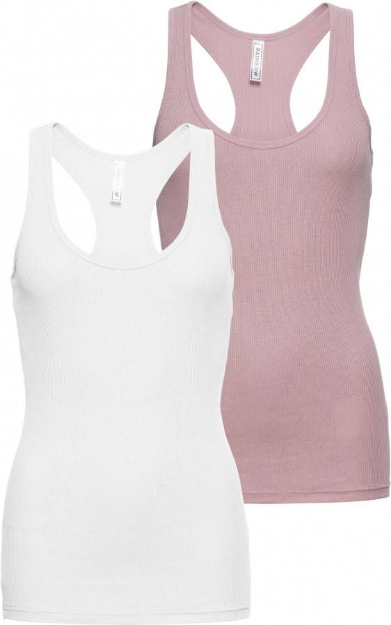 bonprix Geribde tanktop(set van 2 )