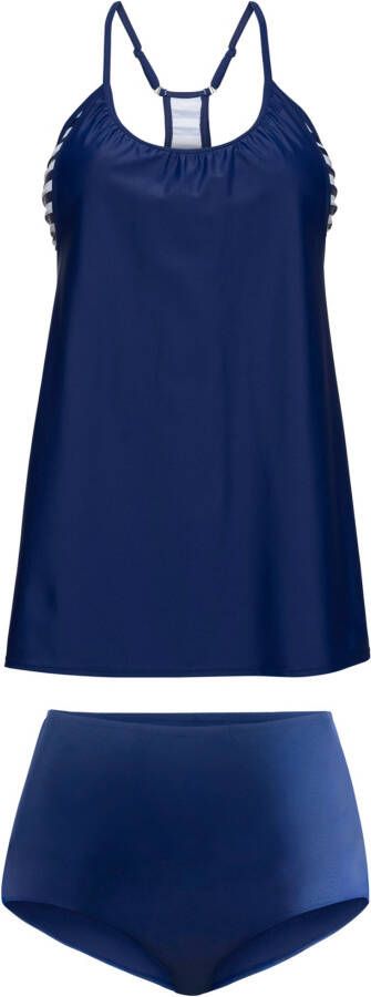 RAINBOW Lange tankini (2-dlg. set), blauw/wit
