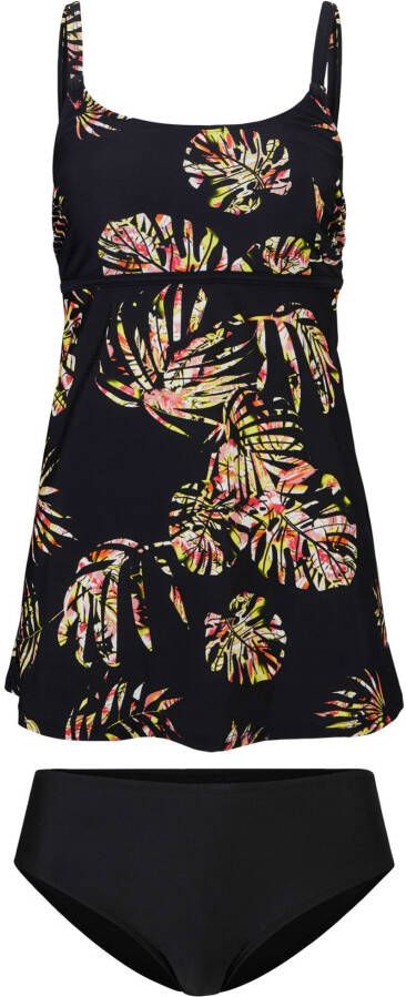 bpc bonprix collection Lange tankini (2-dlg. set), zwart/multicolor gedessineerd