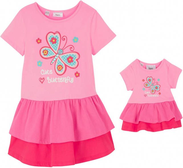 bonprix Meisjes jurk en poppenjurk(2 dlg. set)van biologisch katoen