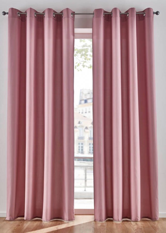 bpc living bonprix collection Effen gordijn van microvezel (set van 2), mauve
