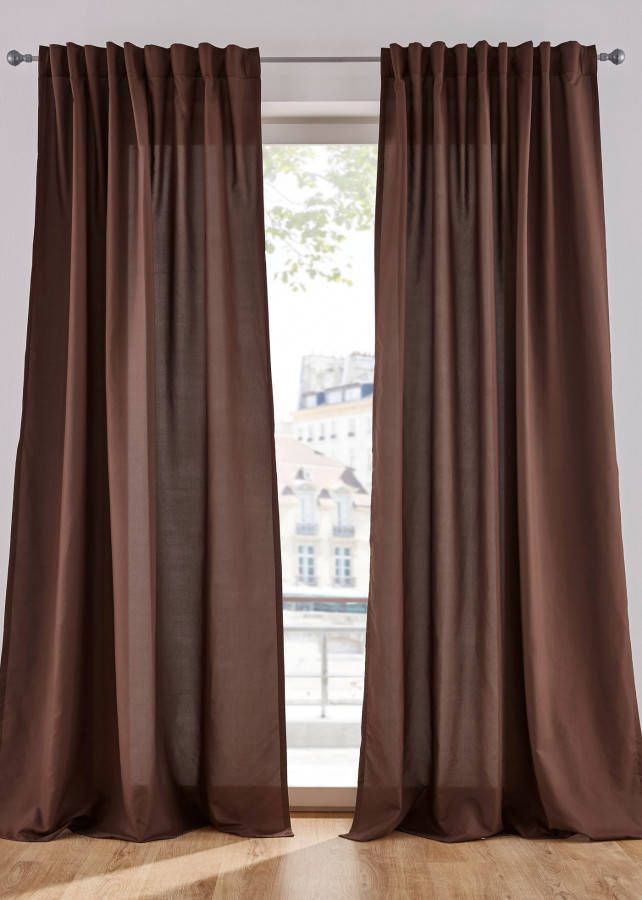 bonprix Microvezel gordijn met gerecycled polyester(set van 2 )