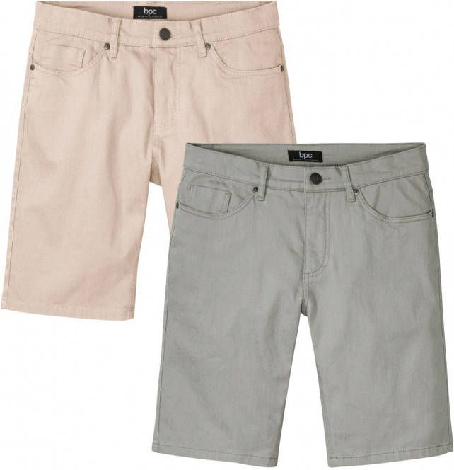 bonprix Regular fit stretch bermuda(set van 2 )