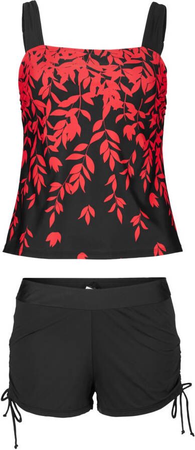 bpc bonprix collection Tankini (2-dlg. set), rood/zwart gebloemd