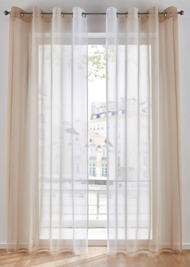 bpc living bonprix collection Transparant gordijn met kleurverloop (set van 2), sand
