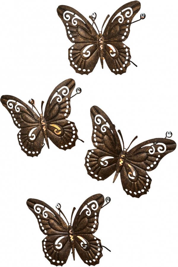 bonprix Wandkaarsenhouder vlinders(set van 4 )