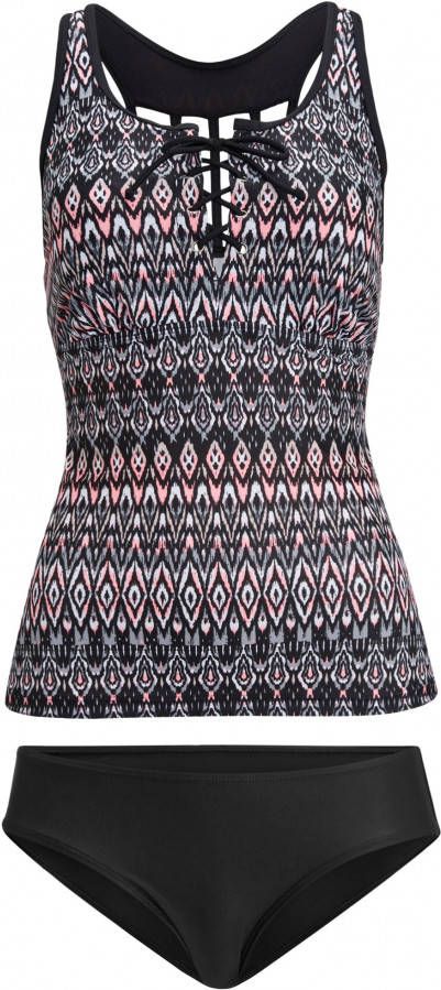 bpc bonprix collection Tankini (2-dlg. set), roze/grijs gedessineerd