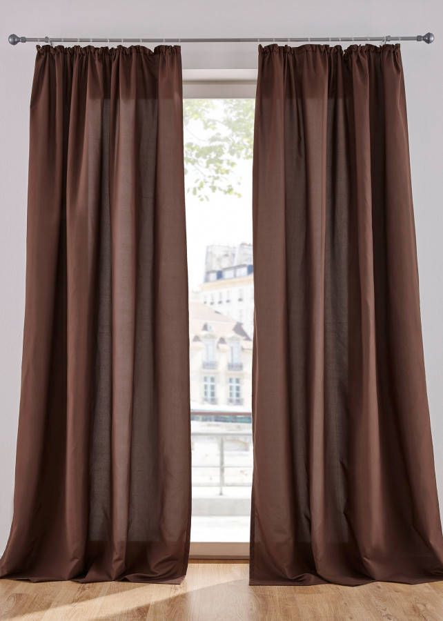 bonprix Microvezel gordijn met gerecycled polyester(set van 2 )
