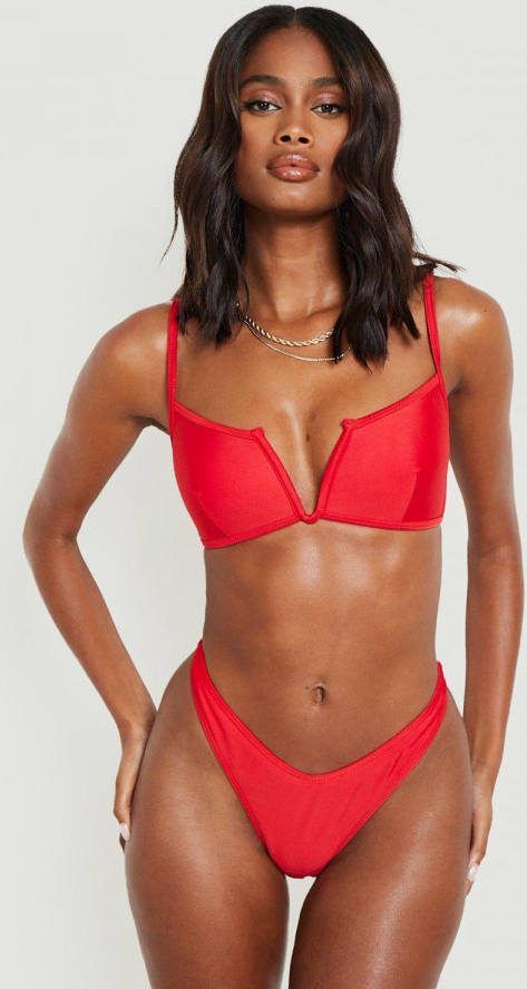 boohoo Boomerang Bikini Broekje, Red