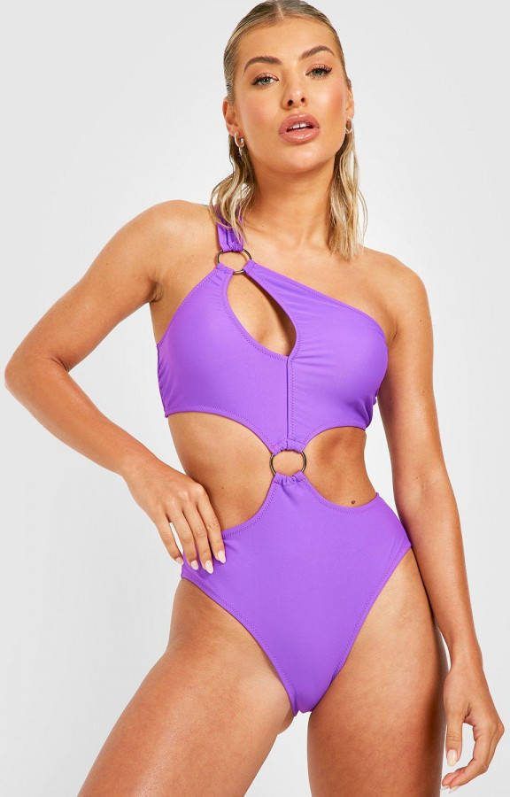 boohoo Cut Out Badpak Met O Ring, Purple