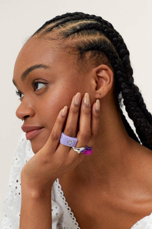 boohoo Dikke Ringen Set(4 Stuks ), Purple