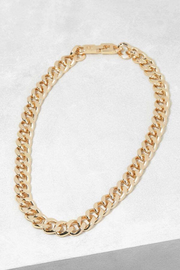 boohoo Dikke Schakel Ketting, Gold