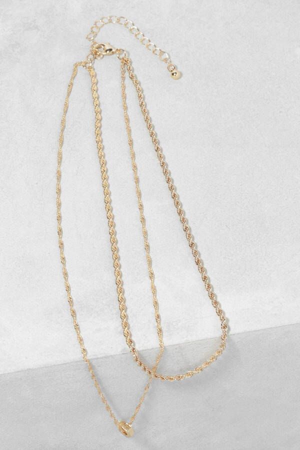 boohoo Dubbele Gedraaide Ketting, Gold