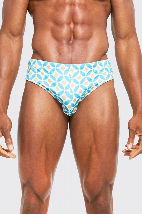 boohoo Geo Print Zwembroek, Teal