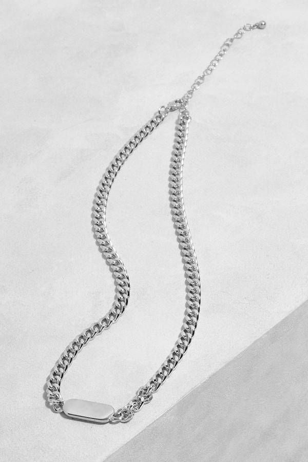 boohoo Gepolijste Allway Schakel Ketting, Silver