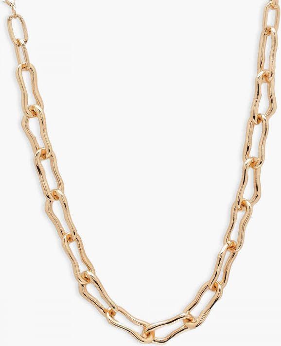 boohoo Gesmolten Schakel Ketting, Gold