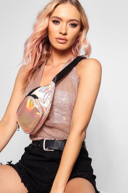 boohoo Buideltasje Met Holografisch Voorvakje, Silver