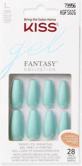 boohoo Kiss Gel Fantasy Sculpted Nails Back It Up, Teal
