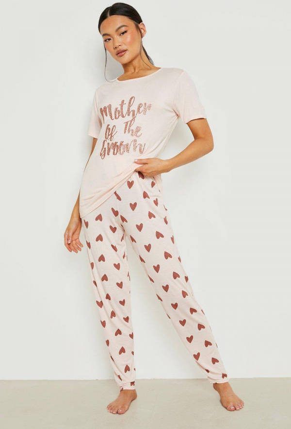 boohoo Mother Of The Groom Pyjama Set Met Broek, Rose Gold