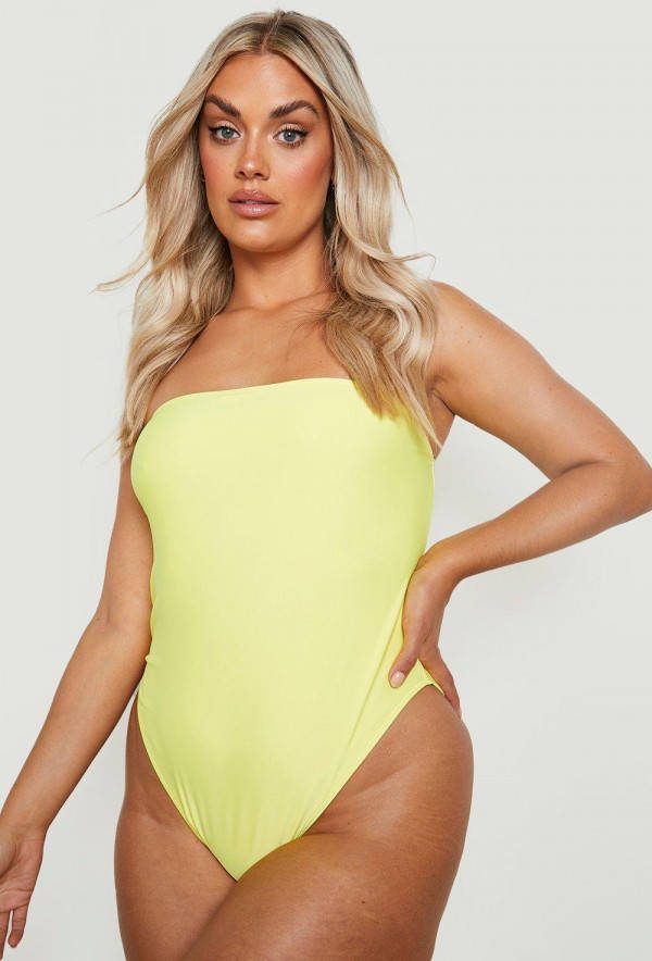 boohoo Plus Bandeau Badpak, Yellow
